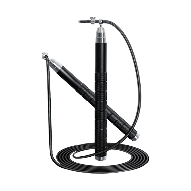 Závodní švihadlo s černou a bílou hliníkovou rukojetí TS-12